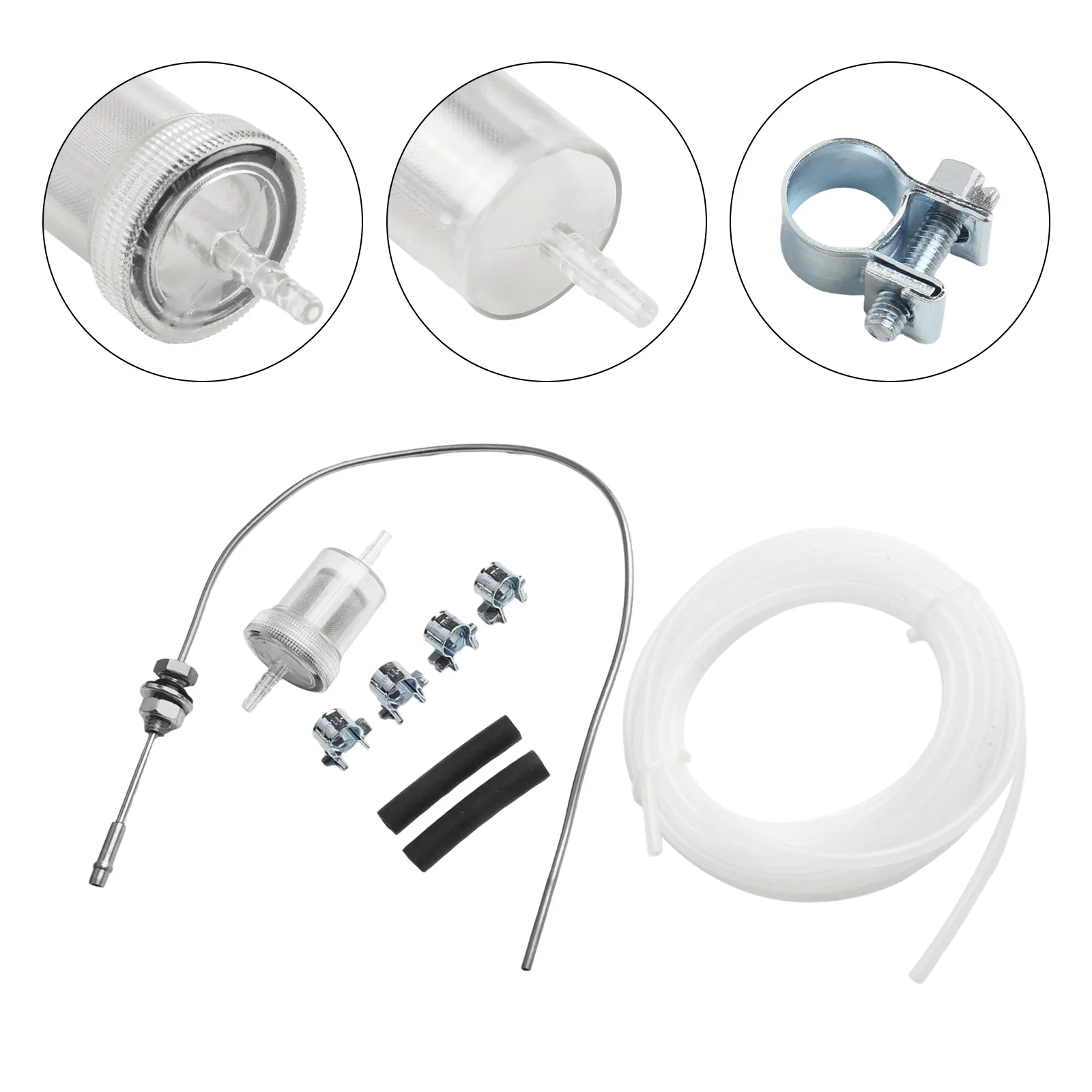 Diesel Heater Kit Fuel Tank Standpipe Kit Diesel Heating Solution Stainless Steel Components 4M Fuel Pipe Tube