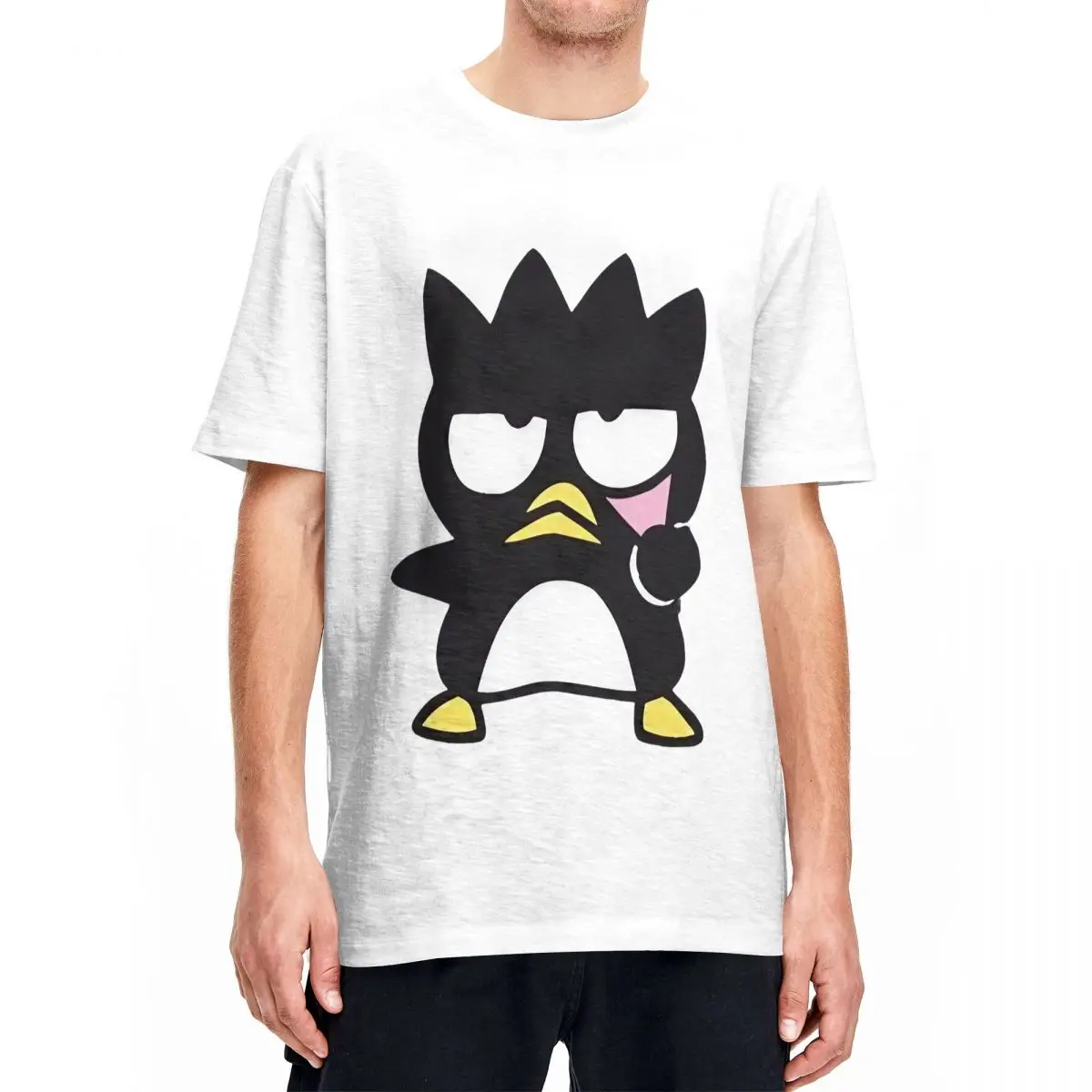 Penguin Anime Badtz Maru for Men Women T Shirts Tee Shirt Short Sleeve Round Neck T-Shirt 100% Cotton Birthday Present Clothing