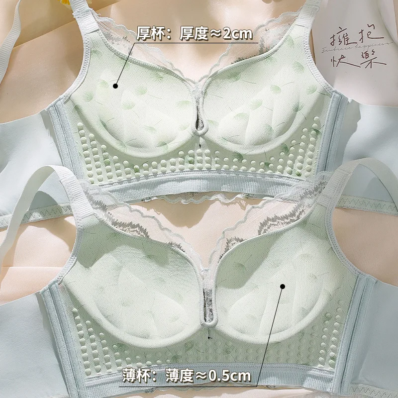 Lingerie For Women Ventilate No Steel Ring Bra Gather Together Anti-Sag Adjustment Type Underwear Girl Lace Chest Wrap Soft Bra