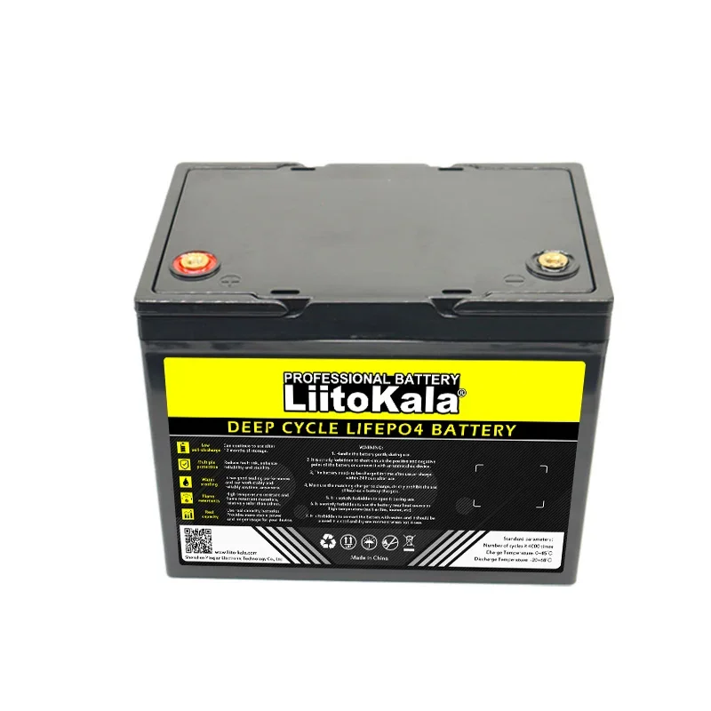 LiitoKala 12.8V 100AH LCD LiFePO4 Battery 12V Lithium Iron Phosphate Batteries Cycles inverter Car lighter Solar duty-free