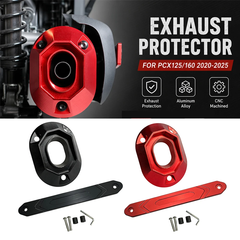 Motorcycle Exhaust Pipe Cover Guard For Honda PCX125 PCX160 Vario160 2020-2024 2025 Tail Anti-Collision Protective Aluminum Cap