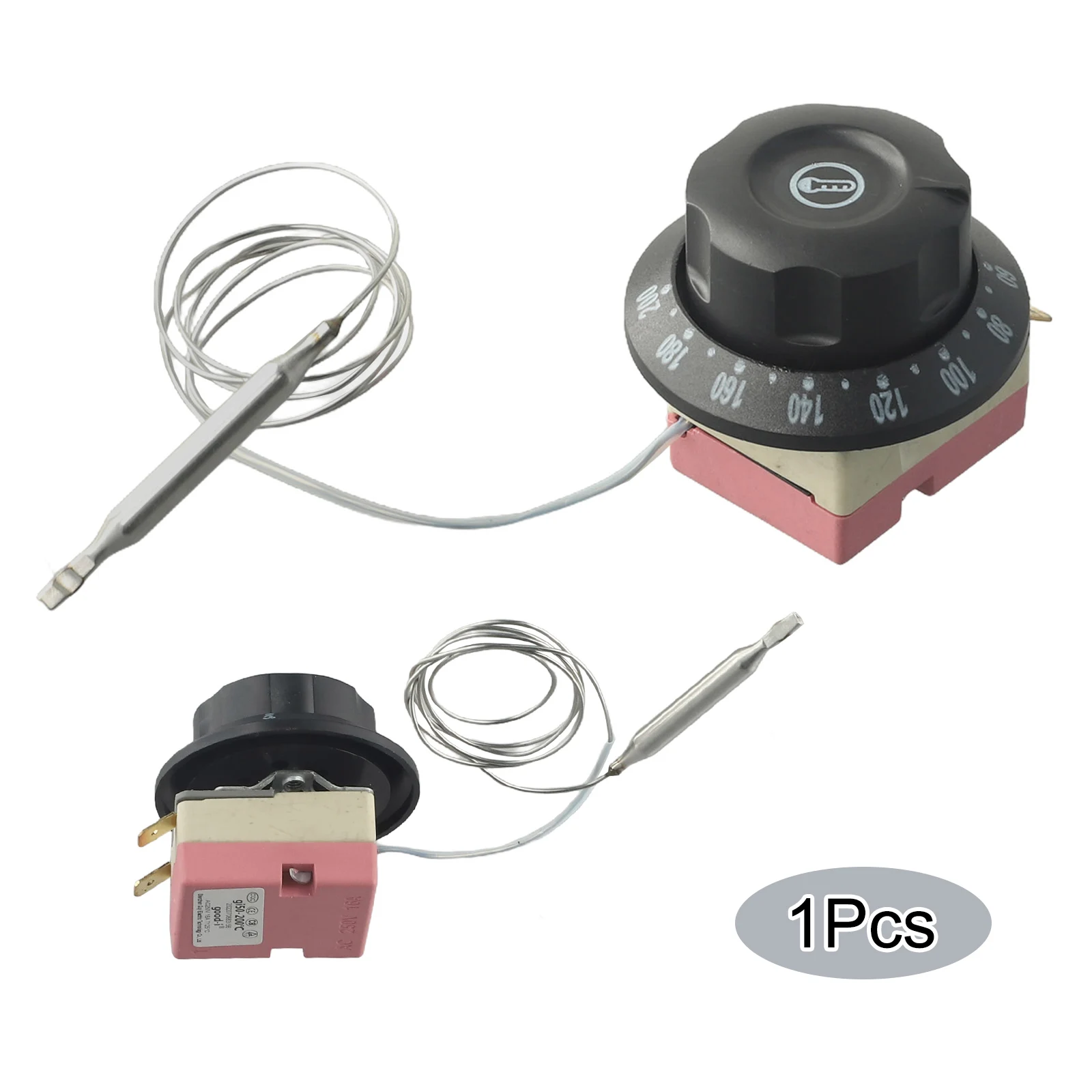 1pc Electric Oven Thermostat 60-200℃ 2 Pin Adjustable Temperature Controller Switch Home Improvement Electric Oven Accessories