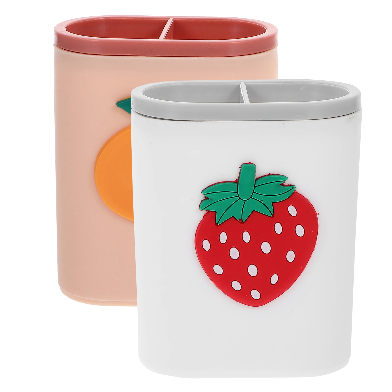 

2 Pcs Cartoon Pen Holder Strawberry Box Desk Organizer Large Capacity Pencil Cup Office Accessories Kawaii Desk