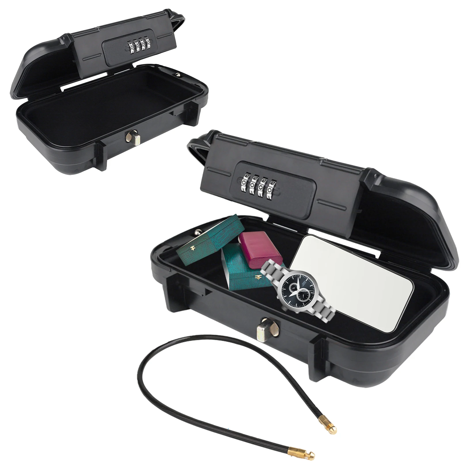 With Removable Chain No Keys Combination Code Travel Portable Cash Lock Box Safe Anti-theft Waterproof Beach Mobile Phones Home