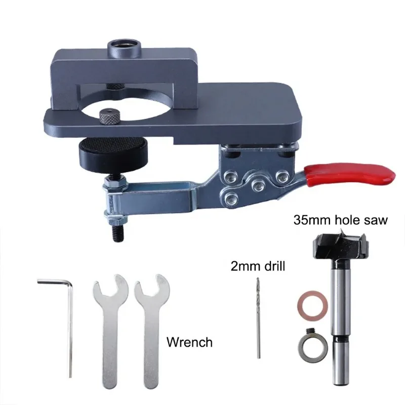 Woodworking 35mm Hinges for Door Cabinets Drilling Aids Positioning Pins Clamps Drilling Positioners