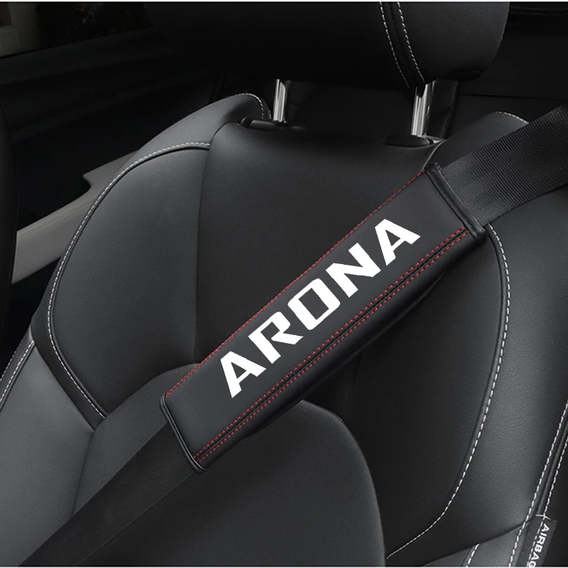 1pcs Car Seat Belt Cover Shoulder Strap Pad Auto Accessories  for Seat Arona Logo 2023  Auto Interior Decor Accessory