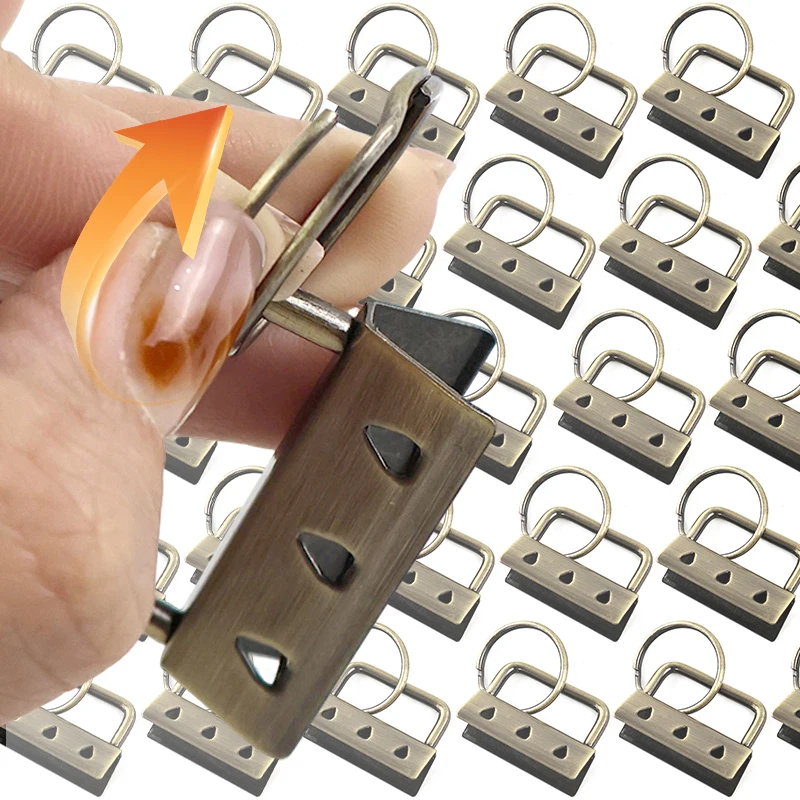 20Pcs Keychain Carabiner Clips Metal Buckle Key Fob Tail Clip Snap Pin Button Split Spring Ring Crochet Hook Bang Hanger Stopper