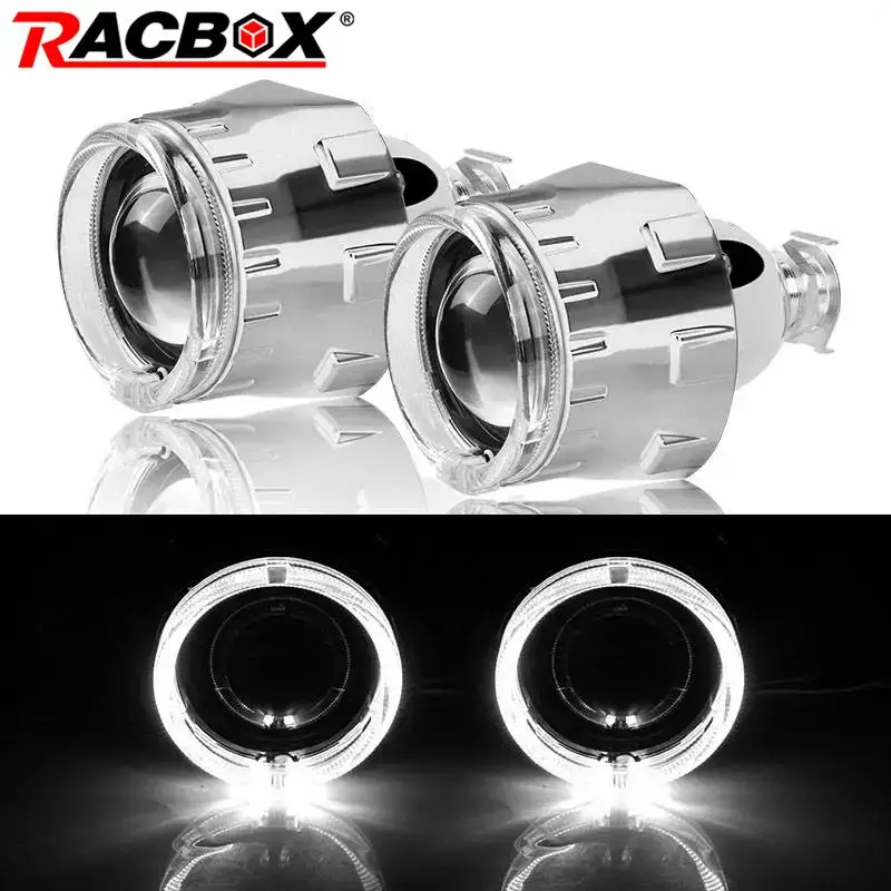 

2.5 inch Angel Eyes LED Lenses For Headlight Bi-xenon Lens Projector H4 H7 9005 9006 Car Motorcycle Retrofit Use H1 Lamp Bulbs