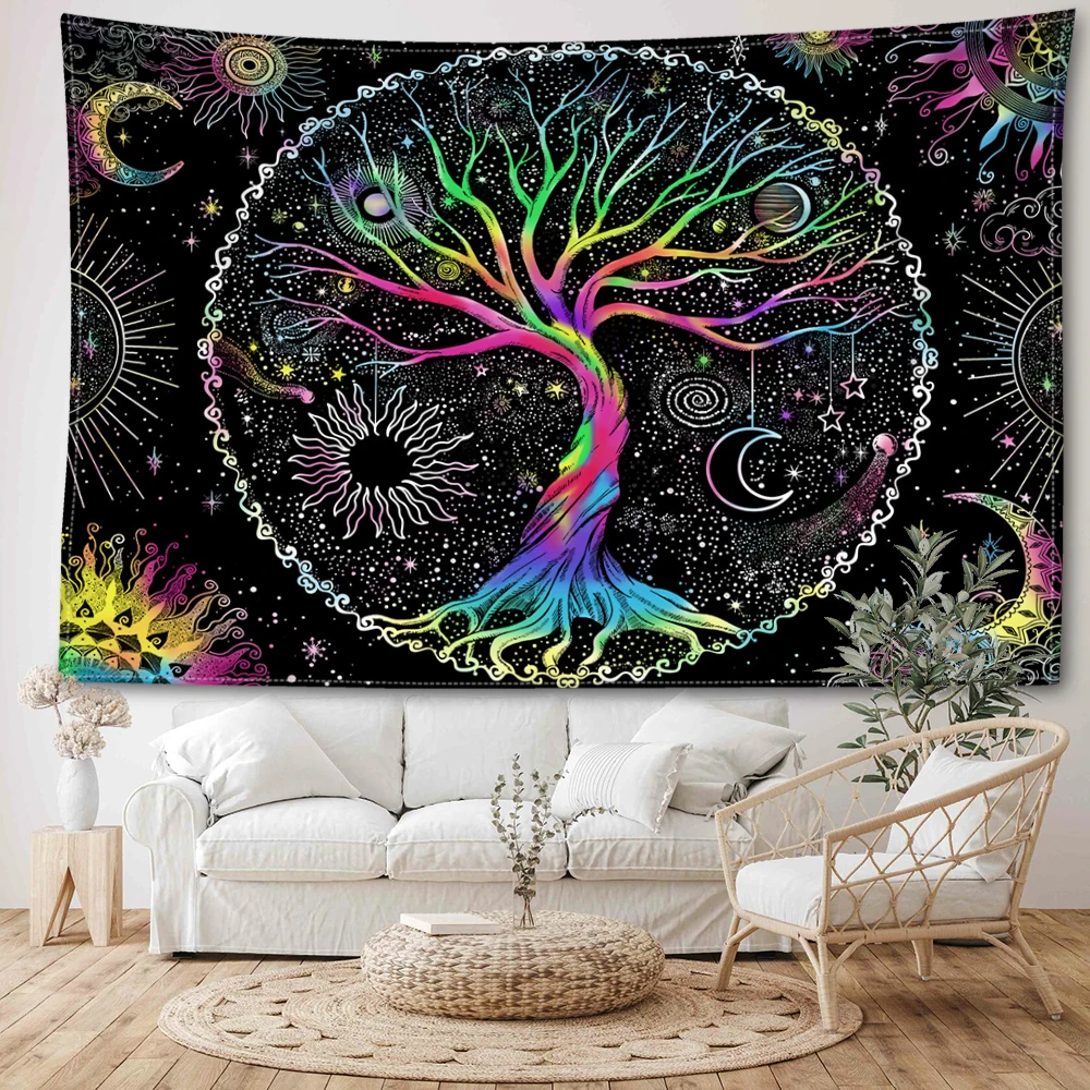 Tapestry Clearance Large Wall Tapestry Abstract Galaxy Life Tree Tapestry Wall Hanging Minimalist Art Hippie Tapiz Witchcraft