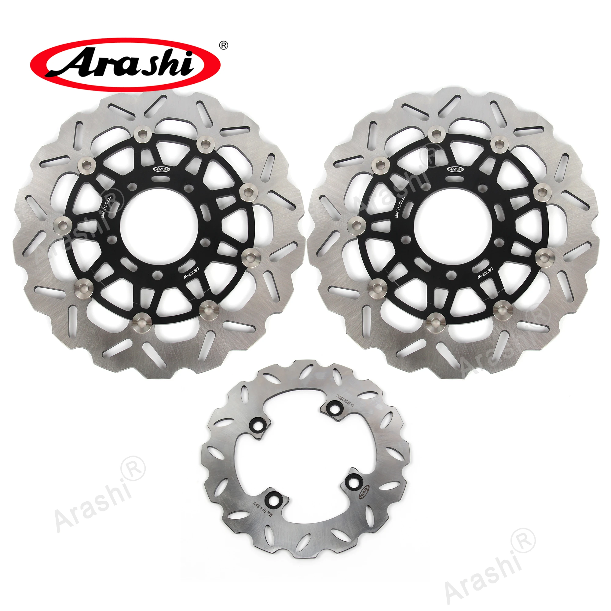 Arashi For KAWASAKI VERSYS 650 2007-2014 / ER6F / ER6N 2006-2015 CNC Floating Front Rear Brake Rotors Disc ER-6N ER-6F 2007 2008