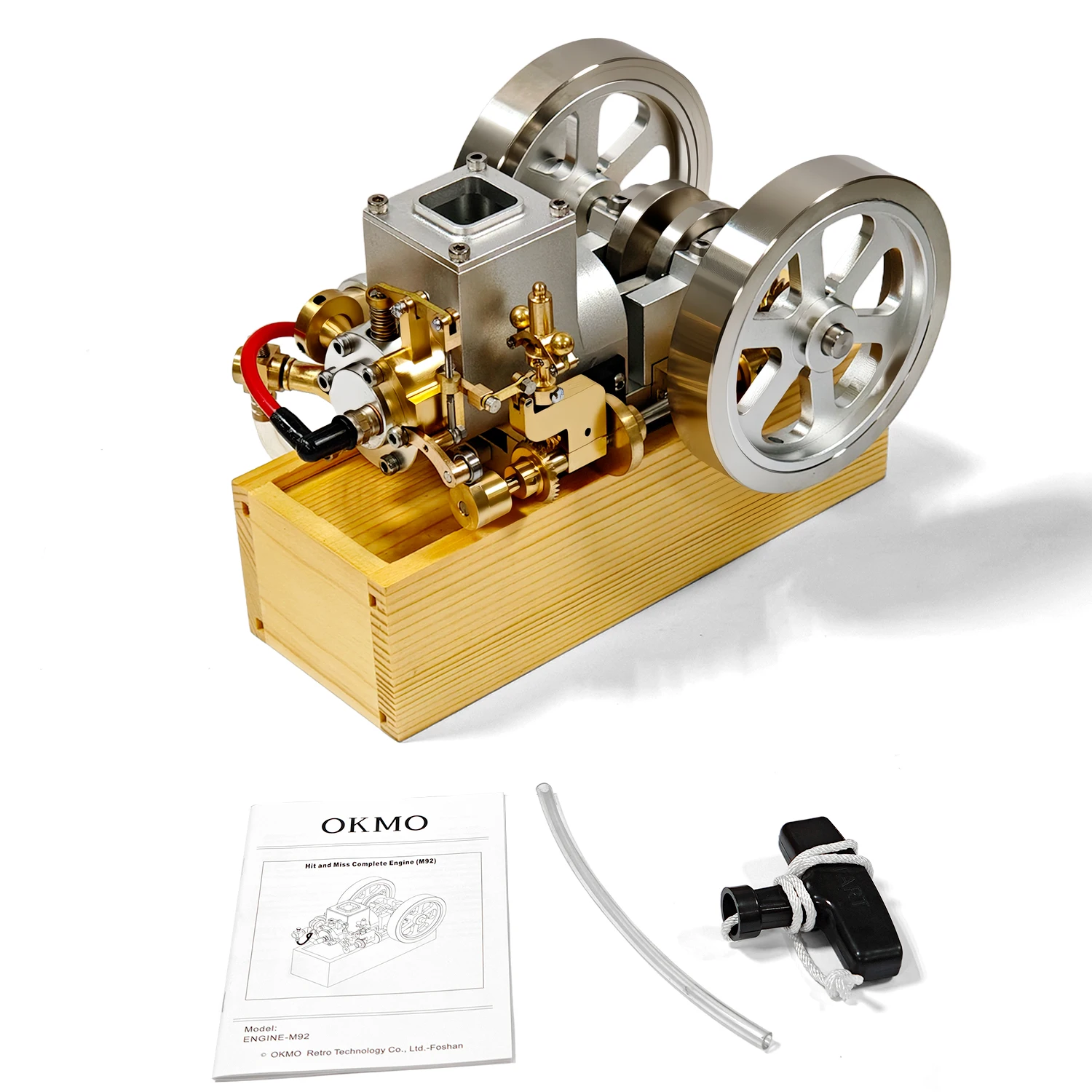 

Water-cooled Engine M92 Metal Internal Combustion Engine Model Mini Toy with Flywheel Governor Can Be Made As A Gift