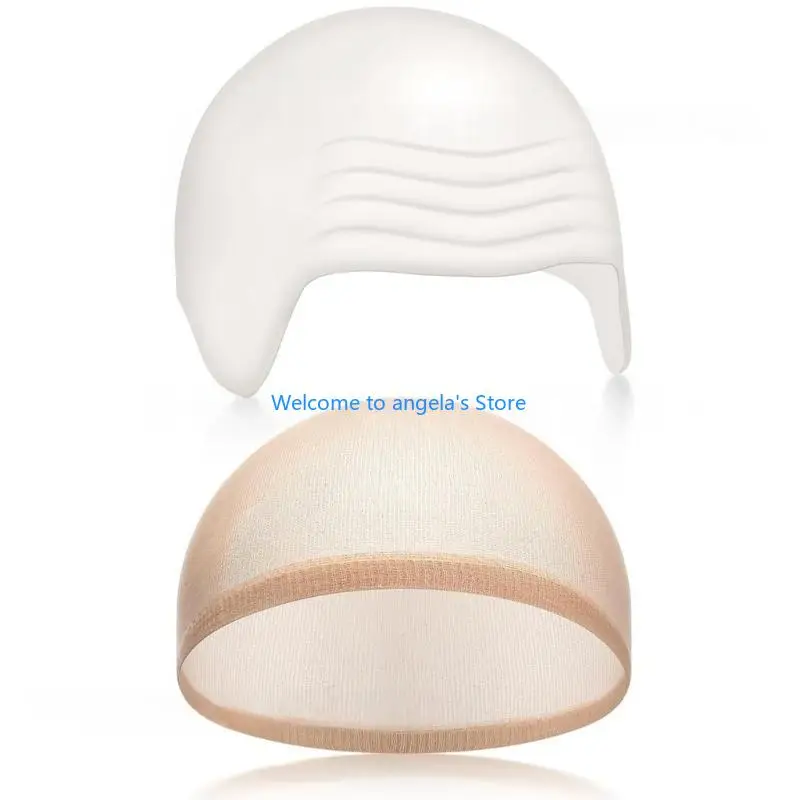 X4YC Latex Bald Caps Fake Head Skin Costume Accessories Bald Hat For Adults Kids