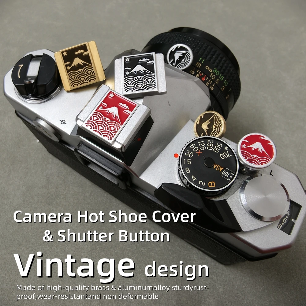Copertura in metallo per hot shoe e pulsante di scatto per fotocamere Fuji XT5 XT50 XS20 XS10 XT30 XT30II XE4 XE5 Leica Q2 M9 M10 Nikon Z30 Z50