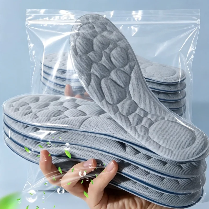 5D Memory foam Insoles for Shoes Men Insole Feet Outdoor Running Sports Shock Absorption Shoe Sole Deodorizing Shoes Pads