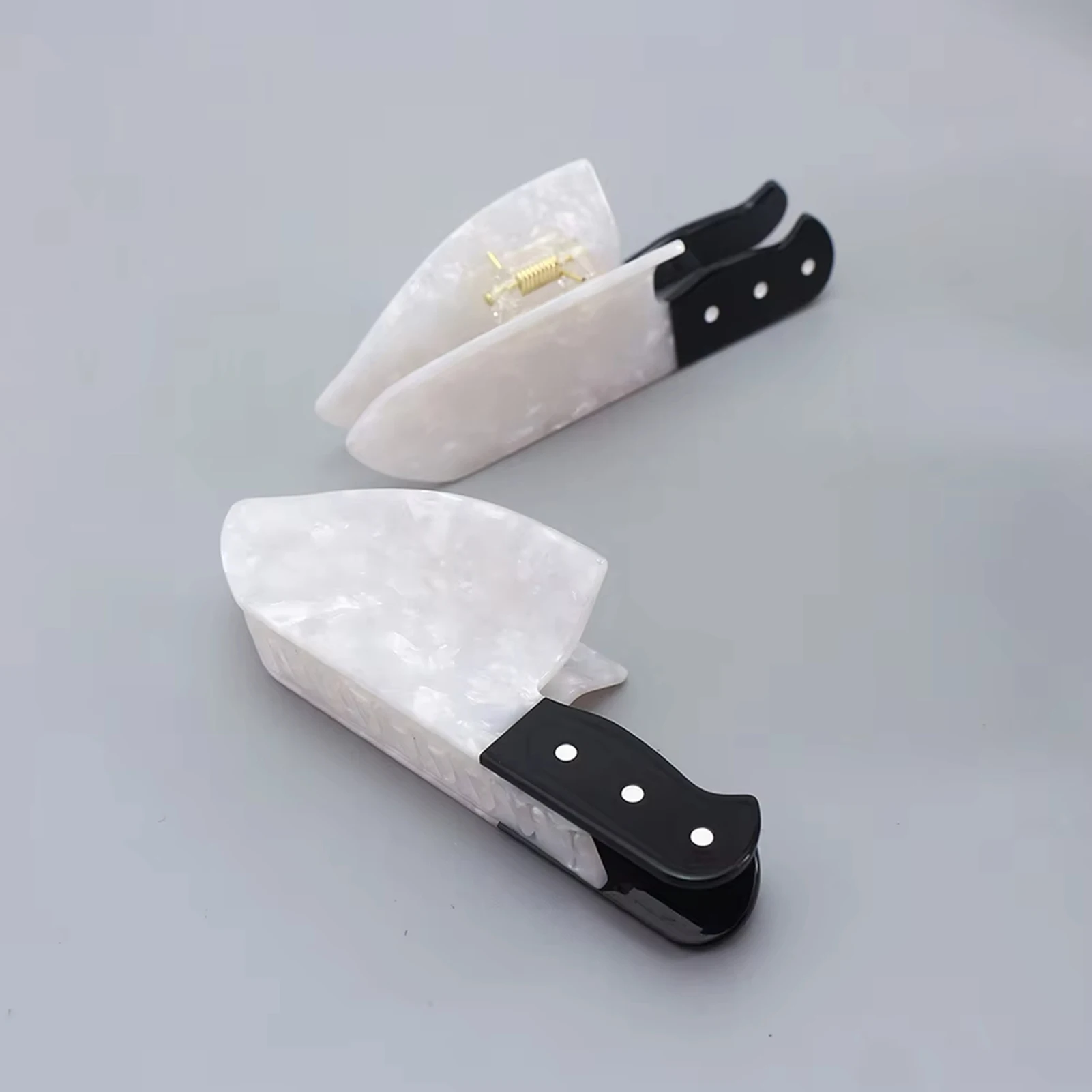 فاسق نمط وهمية سكين على شكل مشبك شعر القرش مخلب كليب القوطية هالوين إكسسوارات الشعر للنساء الفتيات ذيل حصان حامل #2