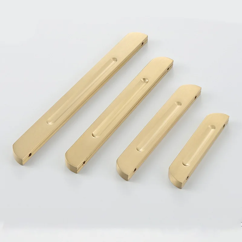 

Solid Brass Kitchen Cabinet Handles Gold Bedroom Wardrobe Pulls Black Round Knobs for Drawer Dresser Modern Furniture Hardware