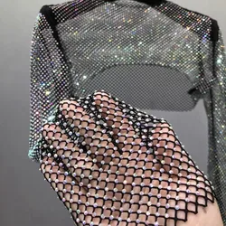 50x120cm Sewing Rhinestones Mesh Ribbon Trim AB Crystal Light Green Fabric Strass Tape Net With Crystal DIY Dress Garment
