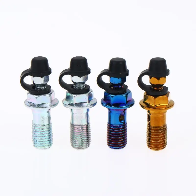 (BF06)1Set Motorcycle Accessories Brake Bleed Screw Banjo Bolt M10*1.25mm /1.0mm Air Release Brake Caliper Cylinder Screw