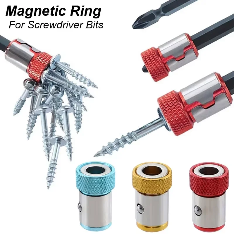 Universal Anti-Slip Magnetic Ring Bit Strong Magnetic Screwdriver Bit Tizer Magnetizer Ring for Screw