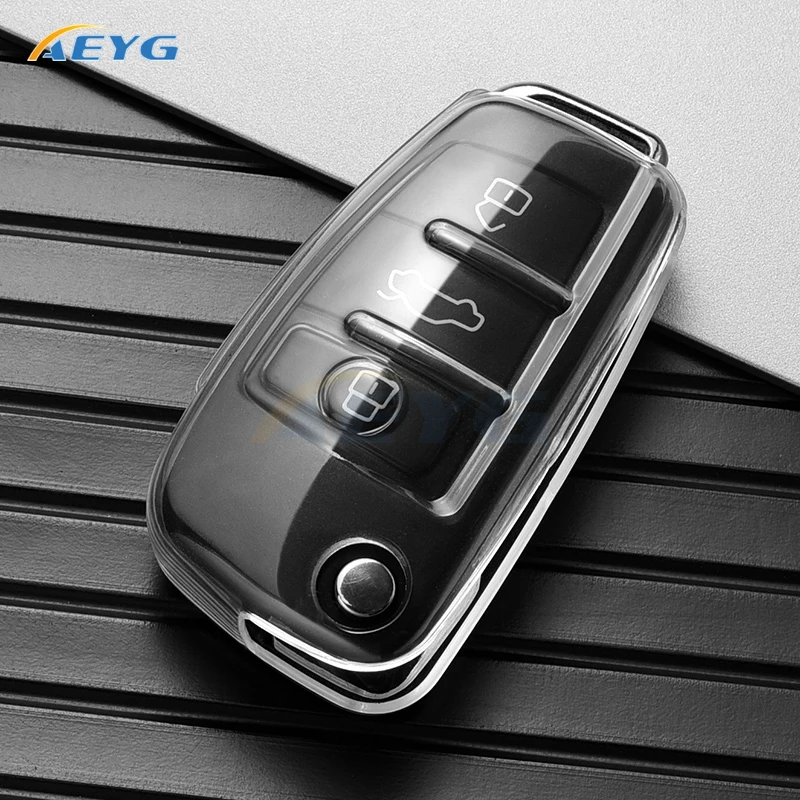 TPU Car Remote Key Case Cover Shell Fob For Audi A1 A3 8P 8L A4 A5 B6 B7 A6 A7 C5 C6 4F Q3 Q5 Q7 Q8 TT S3 S4 S6 RS Accessories