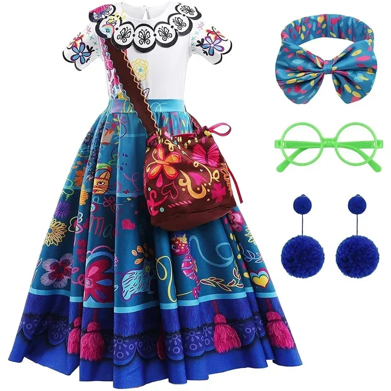 

Encanto Mirabel Dress Up Children Halloween Costume Cosplay 2-12Y Cartoon Fancy Carnival Birthday Party Costume Toddler Outfit
