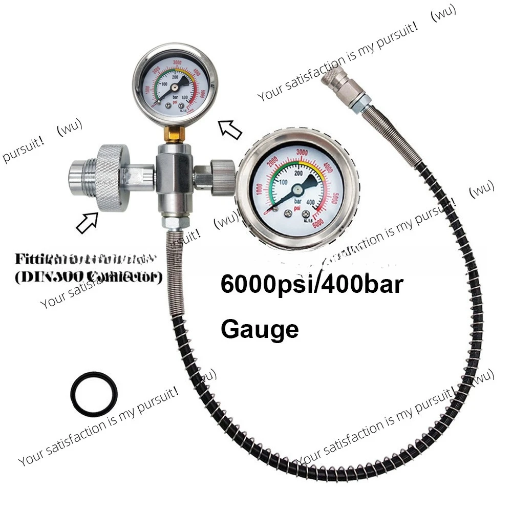 Submersible G5/8 threaded inflatable tool, vertical inflatable connector, over-inflated connector with 50cm trachea,