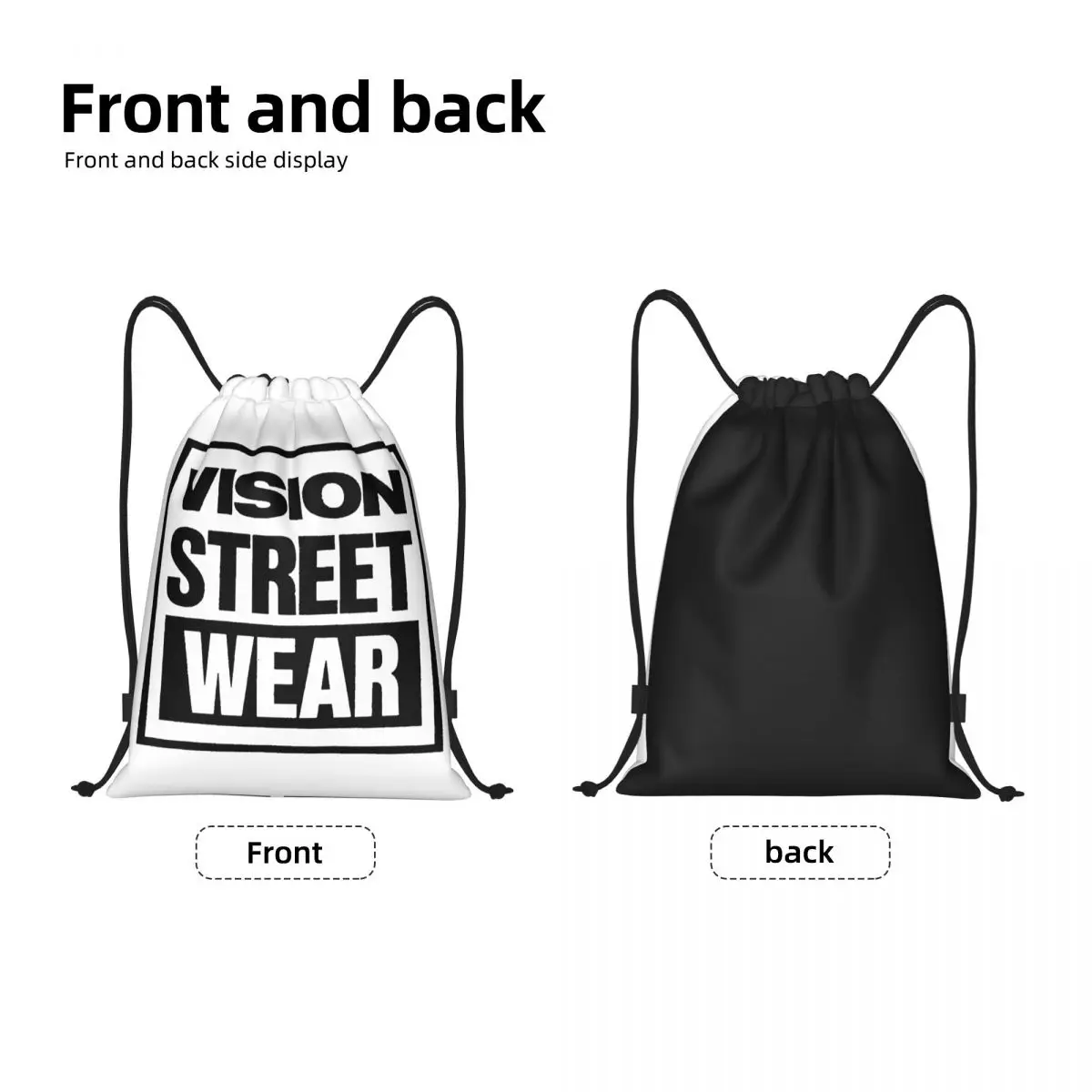 Benutzer definierte coole Vision Street Wear Kordel zug Rucksack Sport Sporttasche für Männer Frauen Shopping Sackpack