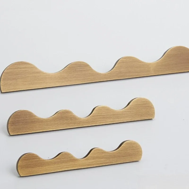 yesPure Brass Furniture Mountains and Rivers Antique Bronze Wavy Shoe Cabinets Wine Cabinet Restaurant Door Hardware Handle