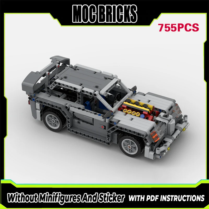 

Модель гоночного автомобиля MOC, серый спортивный автомобиль высшего класса, модульный конструктор, технологичный подарок, набор для сборки, детские игрушки для праздников