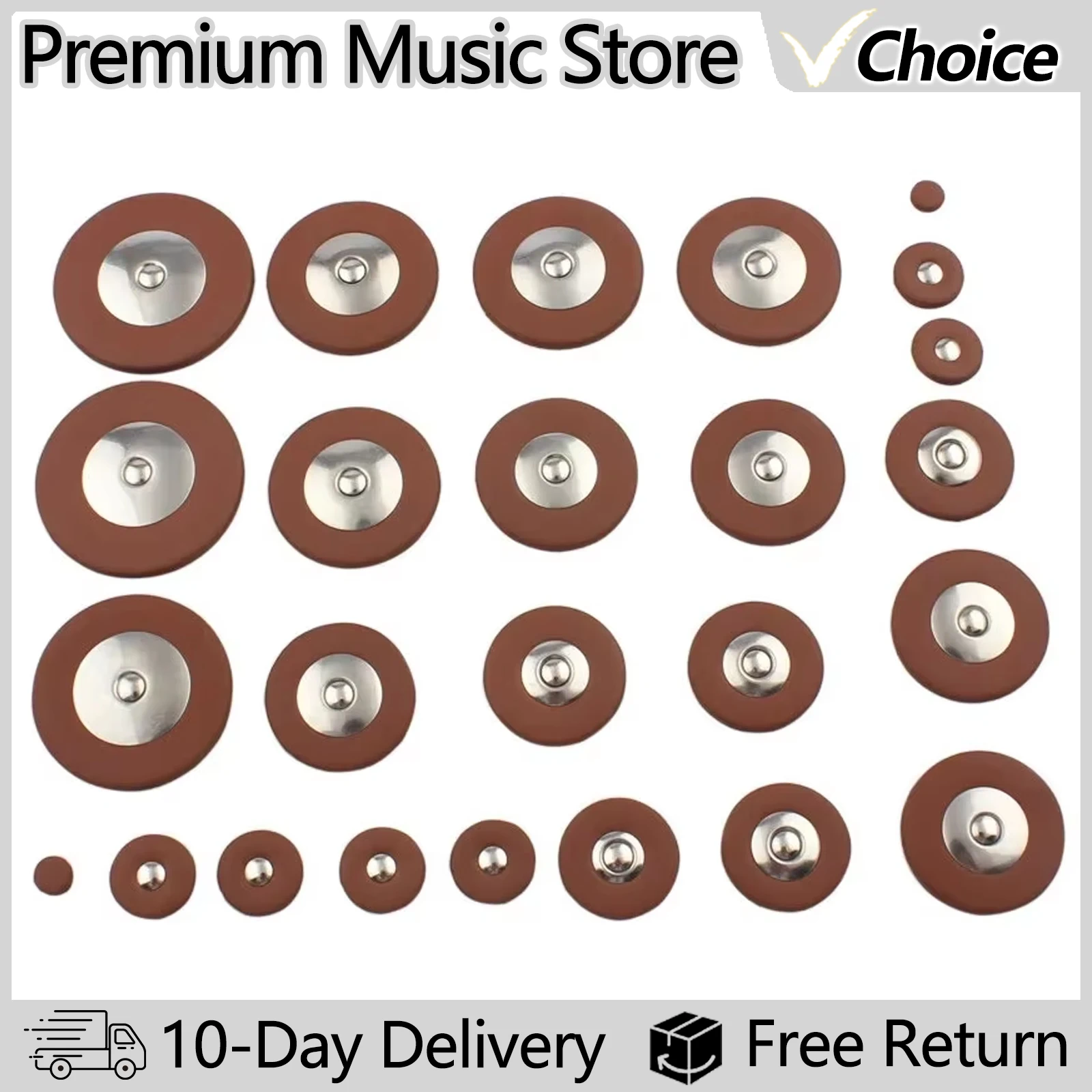 Saxophone Pads Universal Button Leather Pads Woodwind Instrument Accessories For Tenor Alto Soprano Sax Musical Instrument Part