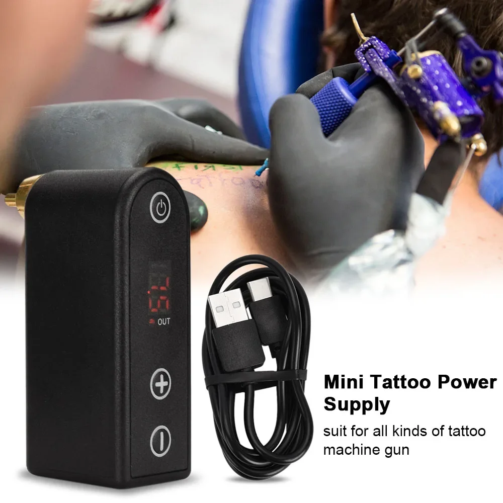 DC/RCA Mini Tattoo Machine Pen Tattoo Power Supply Tattoo Battery with Power Cable Dedicated 3.7V 2000mAh Lithium Battery 1pcs