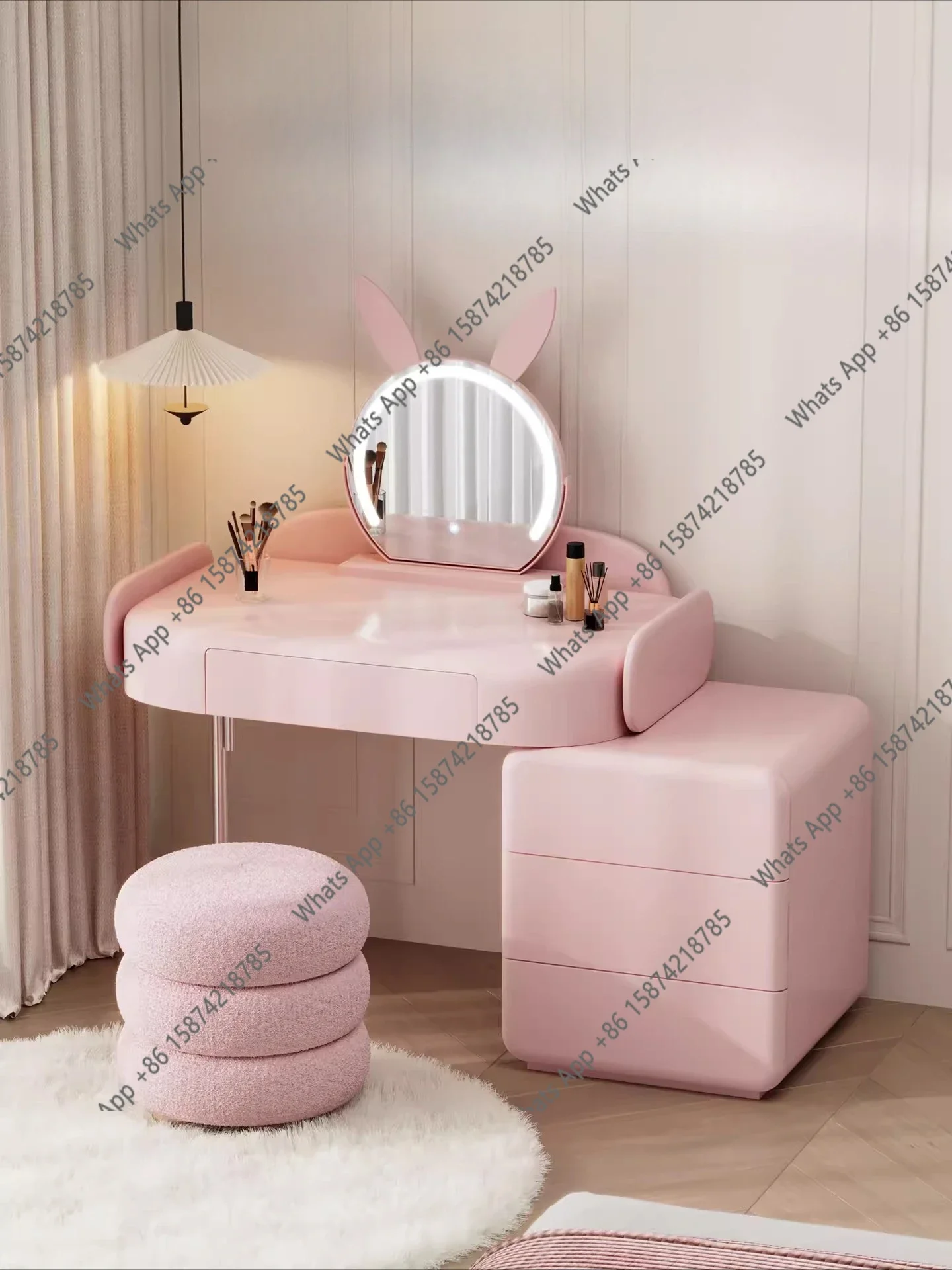 

Cc Маленький комод прикроватный из массива дерева чрезвычайно узкий розовый кремовый ветер 60 см мини-столик для макияжа спальня бытовой