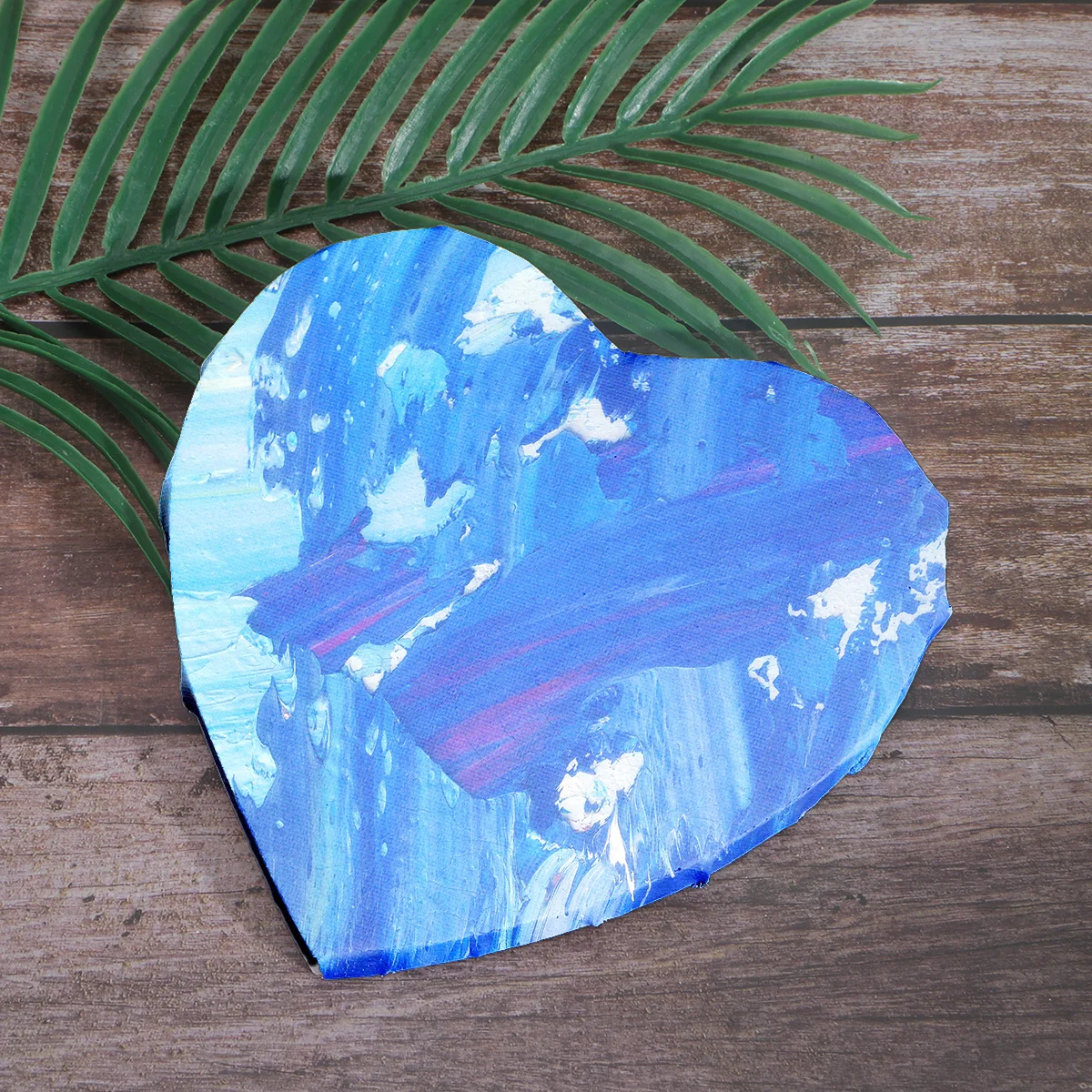 2 قطعة لوحة زيتية بتصميم قلب من القماش بإطار خشبي ولوحة رسم من نسيج القطن للإبداع الفني هدية للفنانين #1