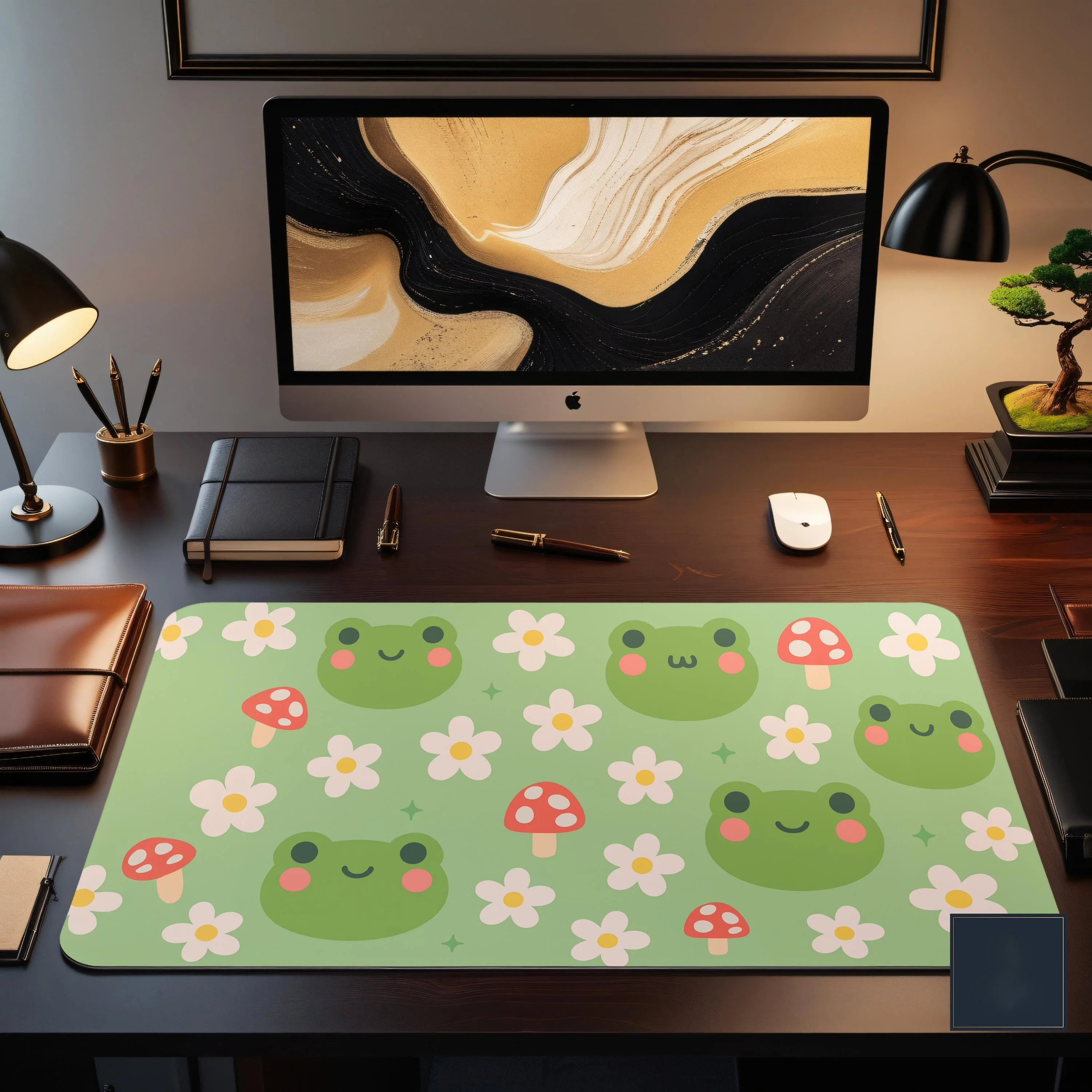 

Cute Frog Desk Mat, Adorable Kawaii Desktop Decoration, Artistic Style Desk Mat, Anime Desk Mat, Perfect Gift for Friends