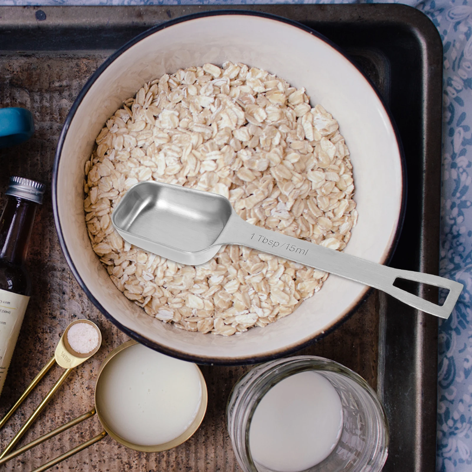 

Measuring Spoon Stainless Steel Long Handle For Coffee Sugar Milk Powder Tea Baking Cooking Kitchen Measuring Spoons