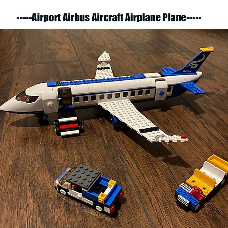 463pcs City Airport Airbus Aircraft Airplane Plane Brinquedos Avion Model Building Blocks Bricks Passenger Toys For Children