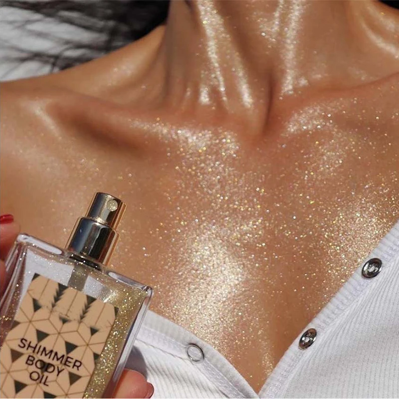 Shimmer Body Oil High Gloss Waterproof Shimmer for Women Leg Clavicle Diamond Facial Highlighter Liquid Glow Gel Cosmetics