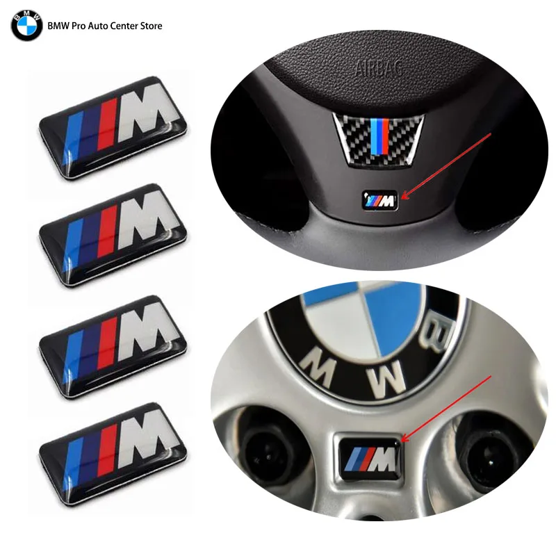 16mm19mm M Logo Emblem Car Steering Wheel Badge Sticker For BMW M F10 F30 E39 E46 E87 E53 E60 E90 E92 E93 X3 X5 Auto Accessories