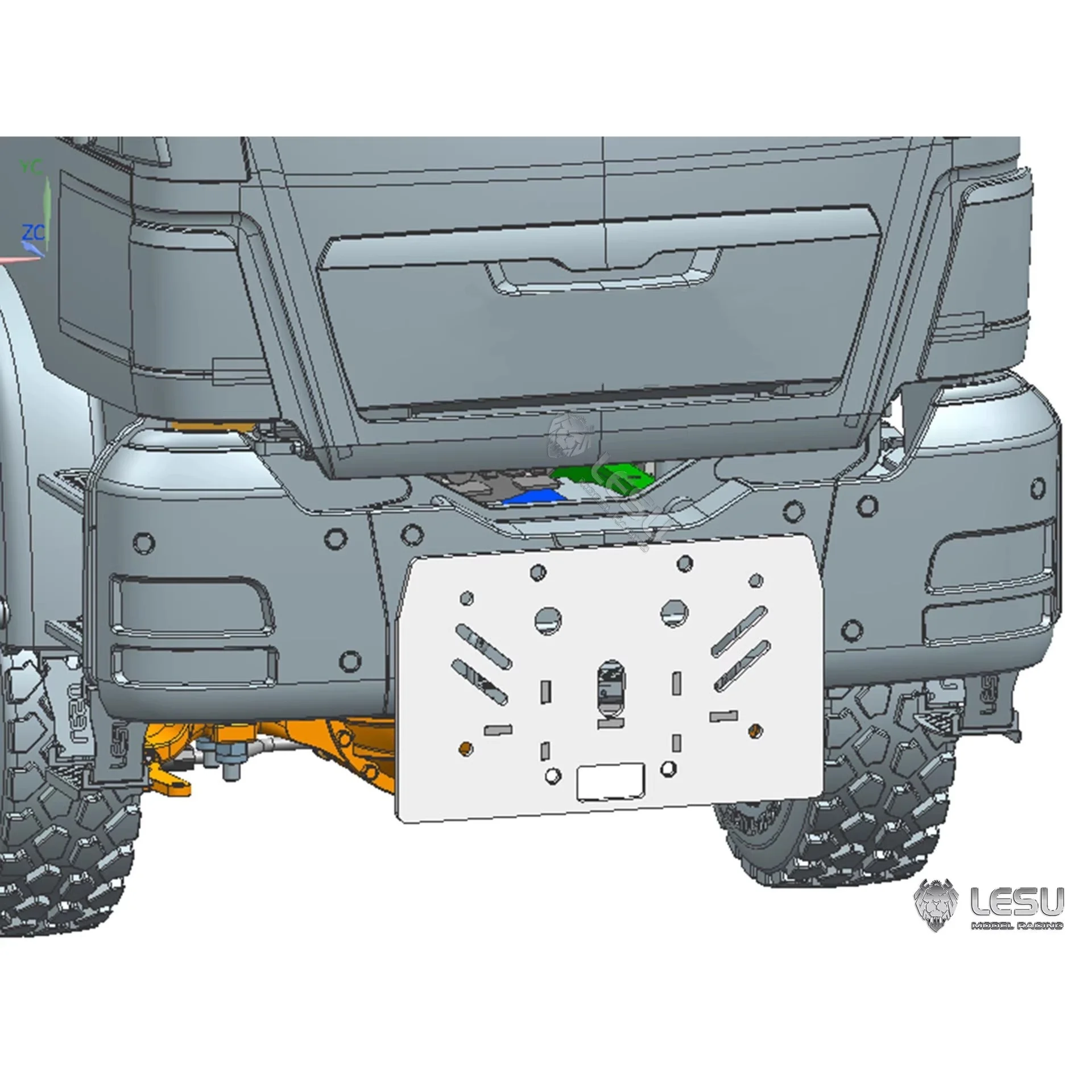 

LESU Metal Front Bumper Coupler for 1/14 DIY TAMIYA RC Tractor Truck Radio Controlled Lorry Car Dumper 3348 Models DIY Model