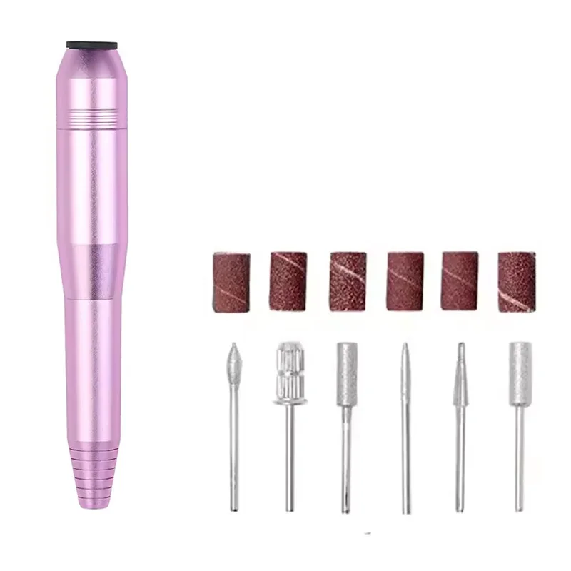 ポータブル12V電動ネイルジェルドリルペン、USB速度制御付きミニ回転式、ペディキュアファイル、ドリルと研磨機ツール