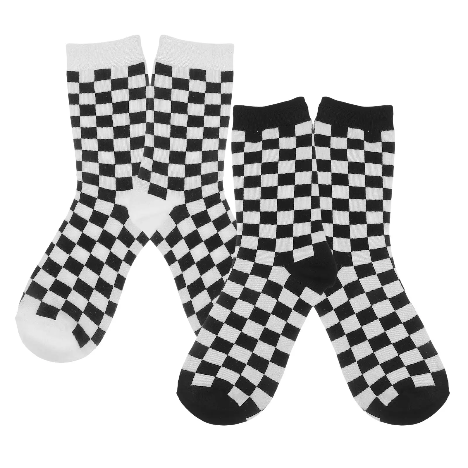 

2 Pairs Stocking Plaid Socks Woman Striped Cotton Women Trendy Girls
