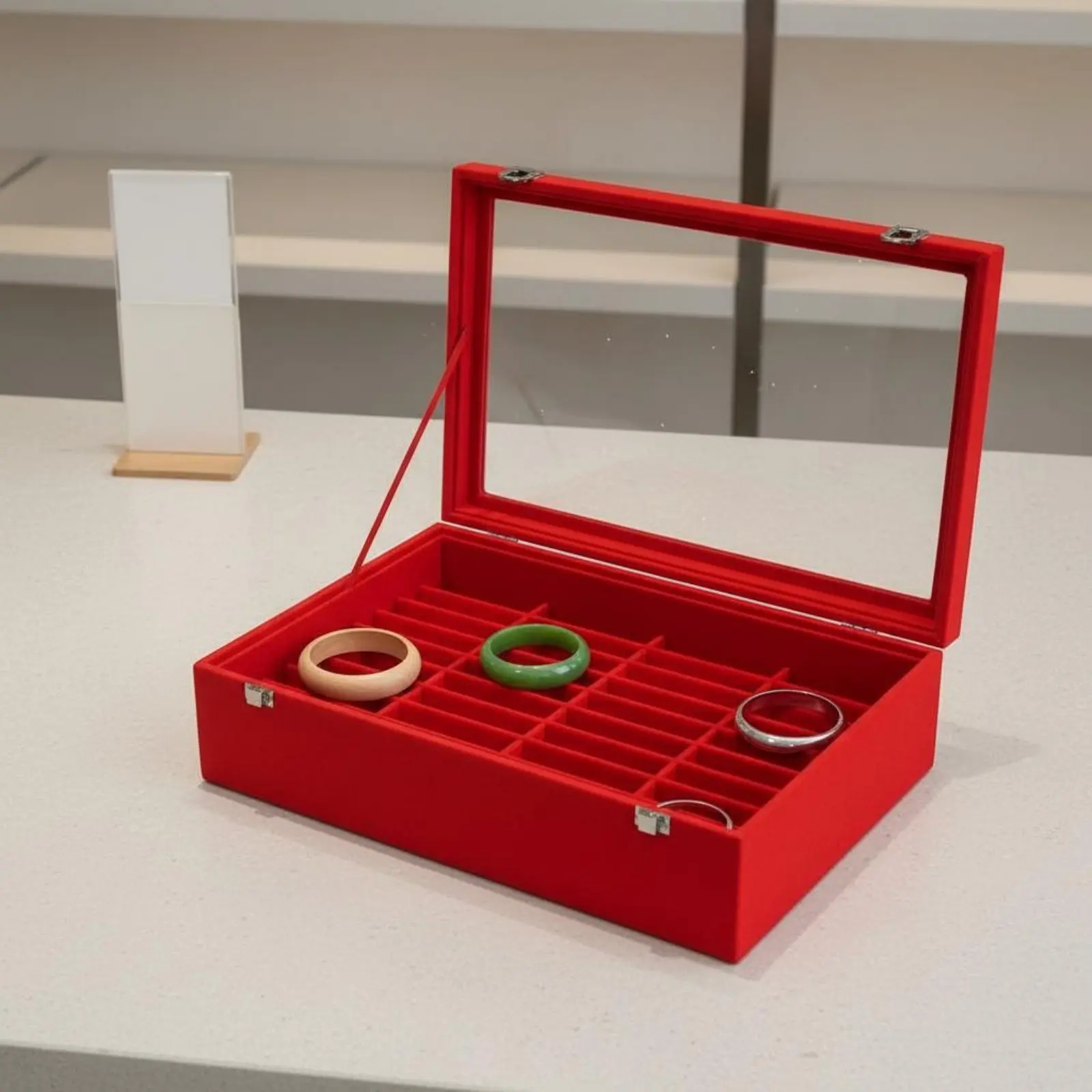 

Bracelet Organizer Box 40 Slots Glass Lid Bracelet Box Dustproof