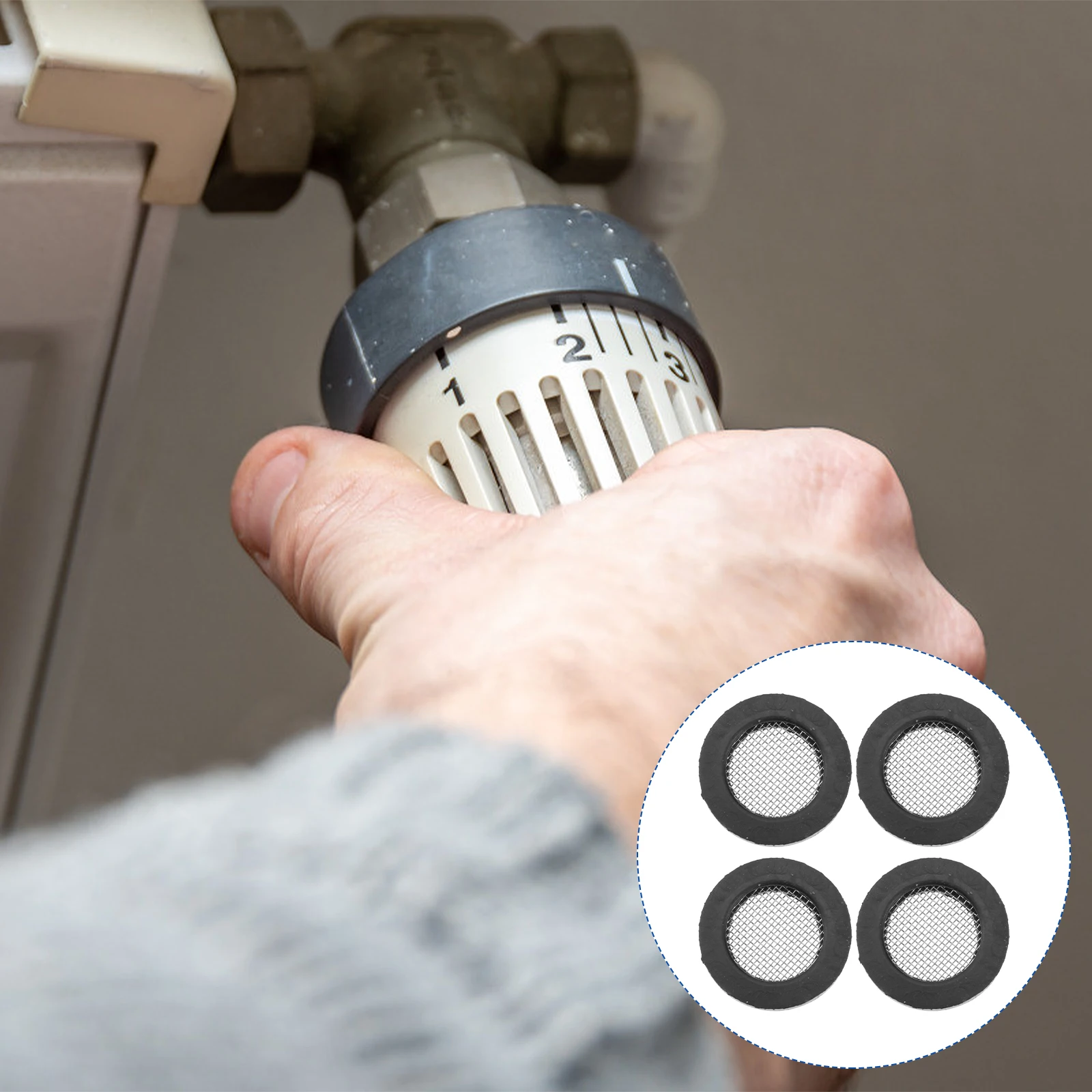 

20Pcs Rubber Gasket with Stainless Steel Mesh Filter Durable Faucet Shower Hose Seal Replacement Sink Strainer