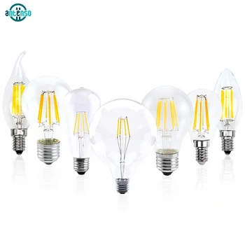 נורות LED 220V E27 E14 2W 4W 6W 8W לד רטרו אדיסון פילמנט אור C35 A60 G95 למפה בומבילה סלון בית לומינייר