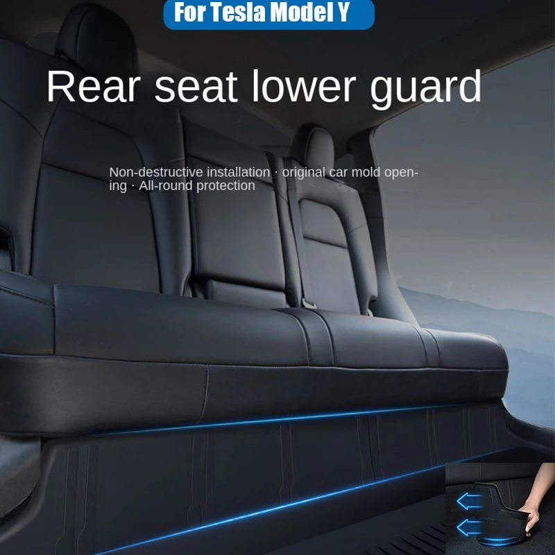 Per Tesla Model Y 2023 TPE Under Seat Side Full Protector Cover Anti-kick Pad protettivo Guard Seat Rear Integrated Full Cushion