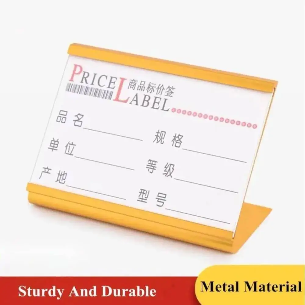 85x65mm Small Aluminum Sign Holder Display Stand Table NumberName Menu Paper Holder Mini Price Label Paper Card Tags