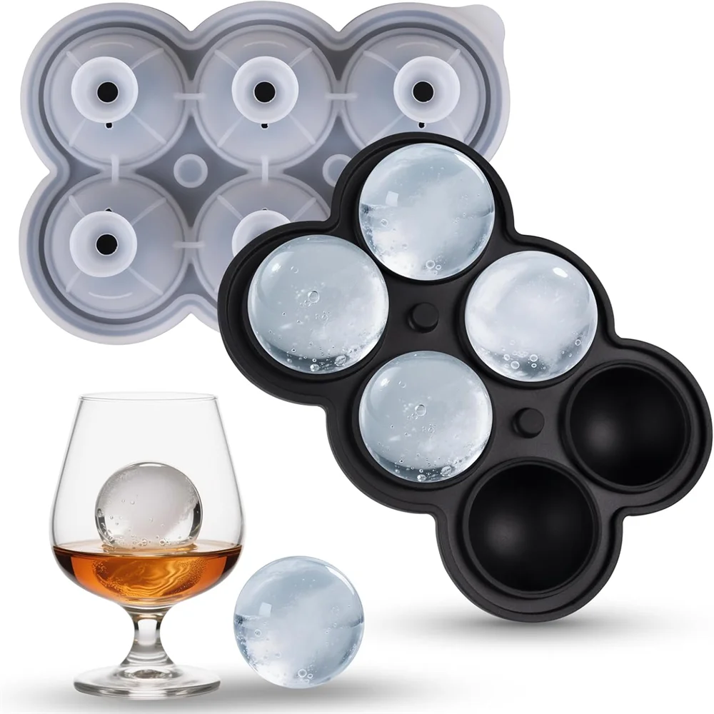 Large Ice Cube Moulds,Ice Cubes, Melt Slowly,BPA Free,Easy to Clean,Funnel Shape for Cold Drinks. Silica Gel Ice Cube Mold