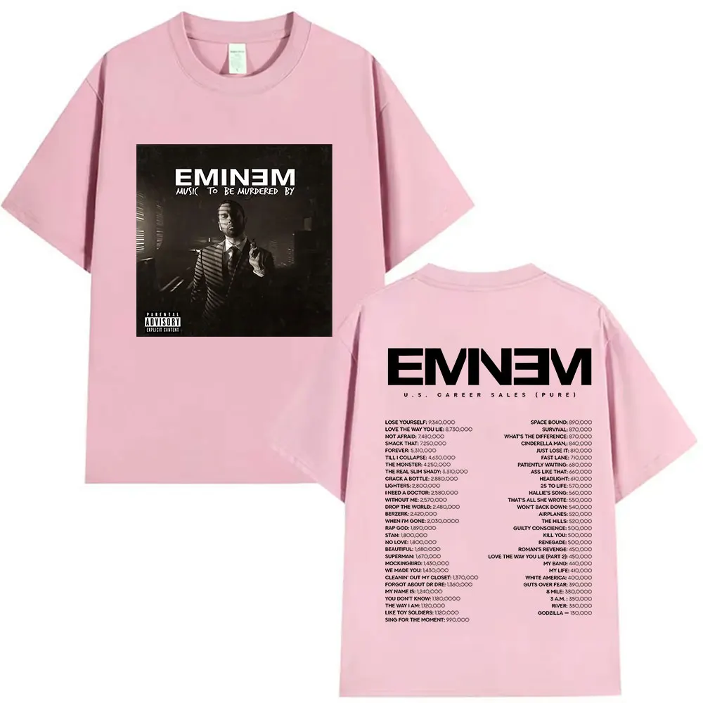مغني الراب Eminem Mvsic To Be Mvrder By Tour 2025 جرافيك تي شيرت الرجال الهيب هوب ريترو مريح القطن تي شيرتات قصيرة الاكمام الشارع الشهير #4