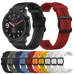22mm Sports Silicone Watch Strap For Huami AMAZFIT GTR 4 3 Pro 47mm Bands AMAZFIT BIP 5 GTR 2 2S ACTIVE Bracelet Soft Belt Wrist