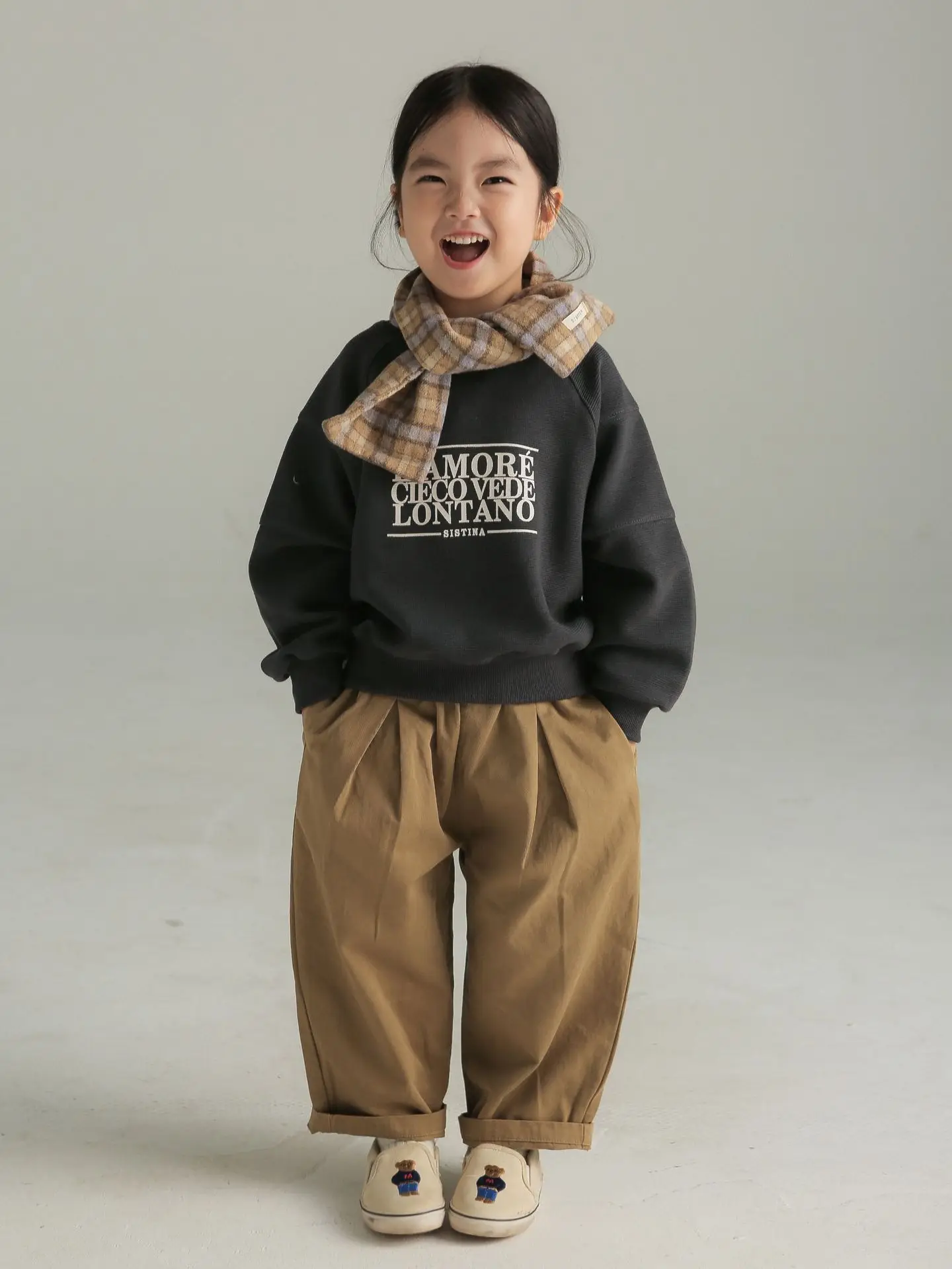 New Childrens Clothing Japanese Trousers Boys Girls Solid Loose Casual Cotton Simple Kids Wide Leg Pants Autumn Winter